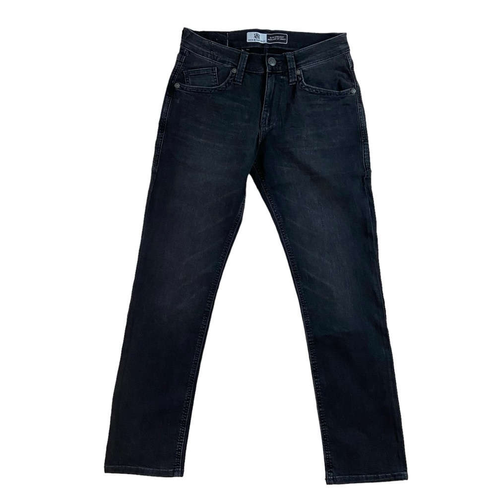 Rock & Republic men jeans slim straight black stretchy denim NWT size 32/32